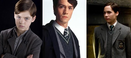 Composite images of Tom Riddle throughout the Harry Potter films