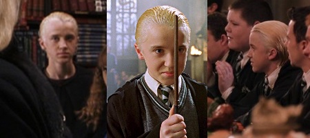 Malfoy's miraculous ability to becoming younger as the movie progresses.