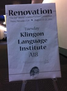 Sign for the Klingon Language Institute